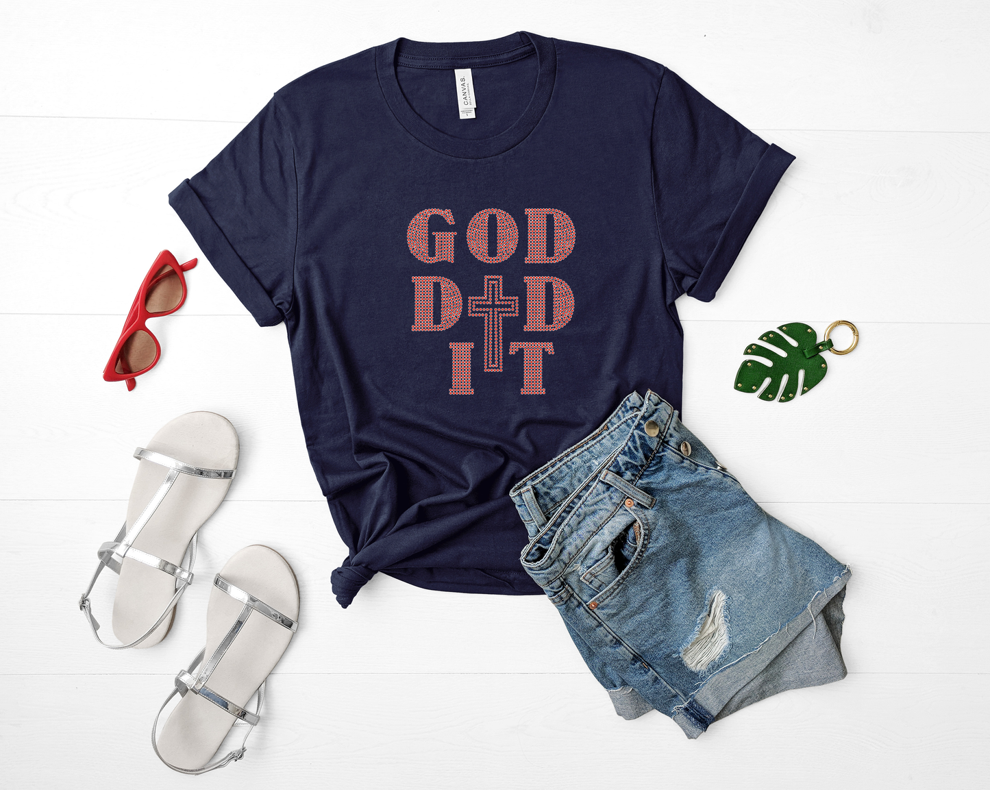 God did it Rhinestone T-Shirt