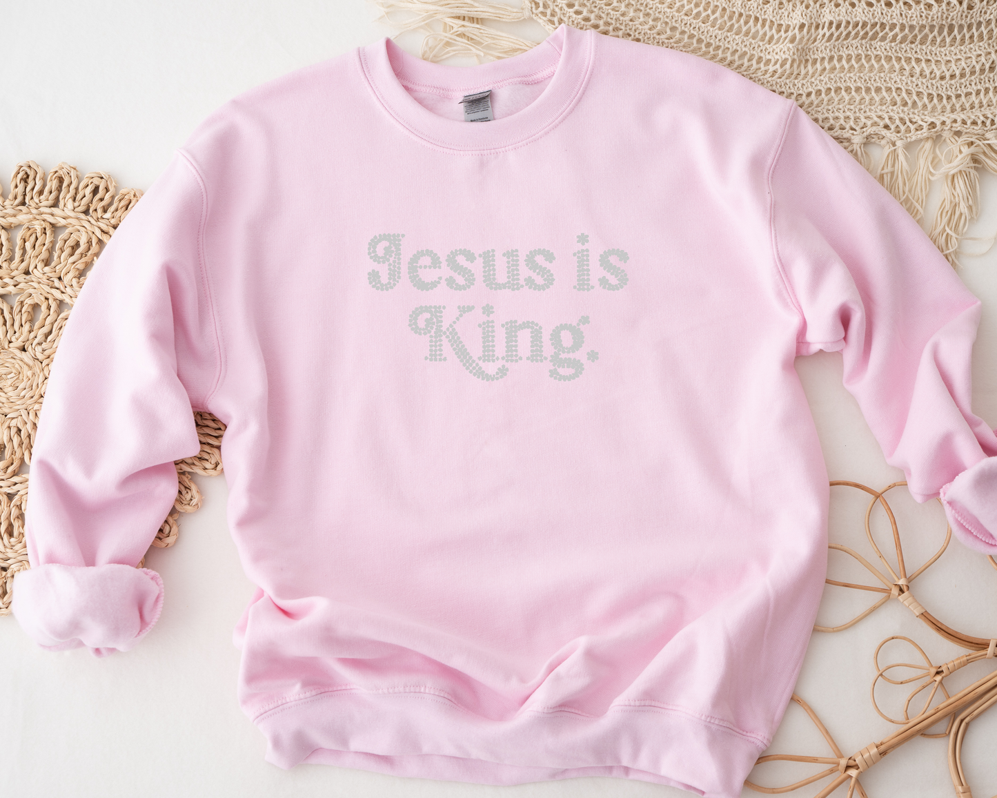 Jesus is King Rhinestone hoodies/sweatshirts