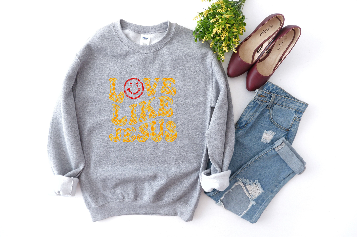 Love Like Jesus Rhinestone hoodies/sweatshirts