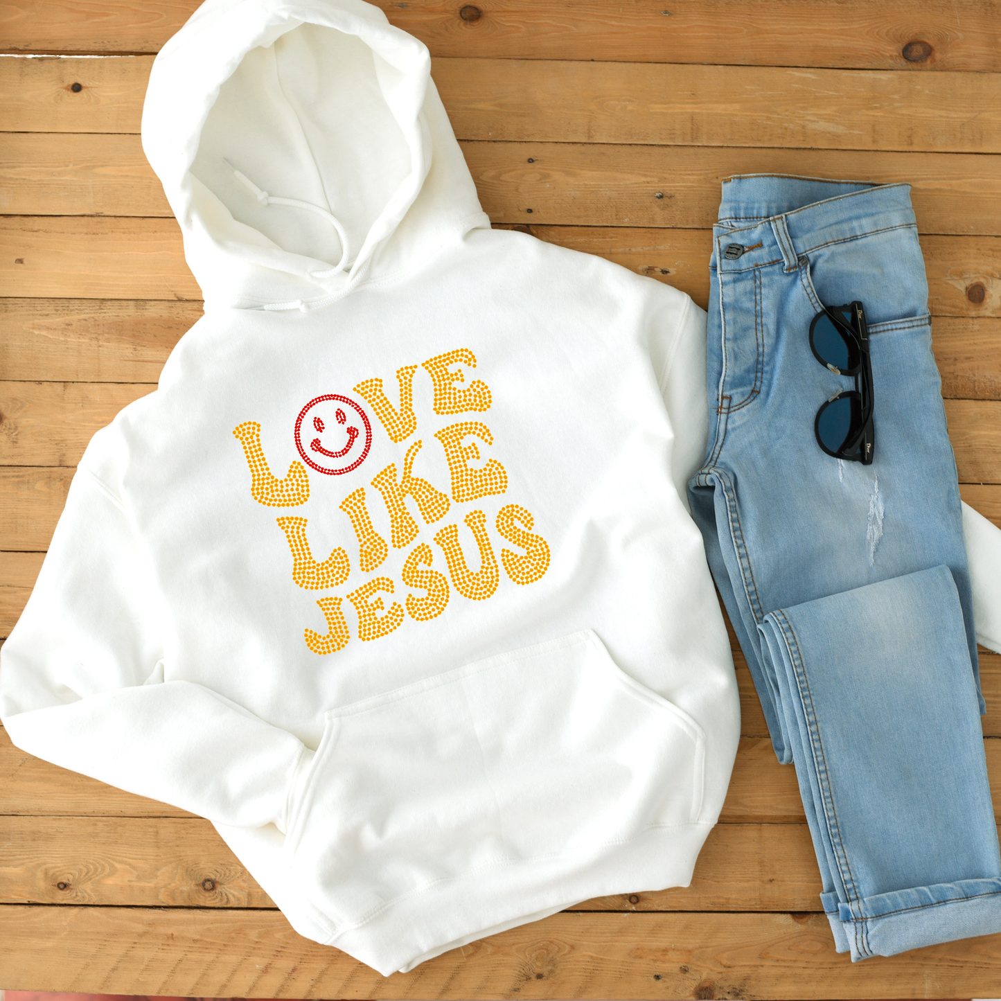 Love Like Jesus Rhinestone hoodies/sweatshirts
