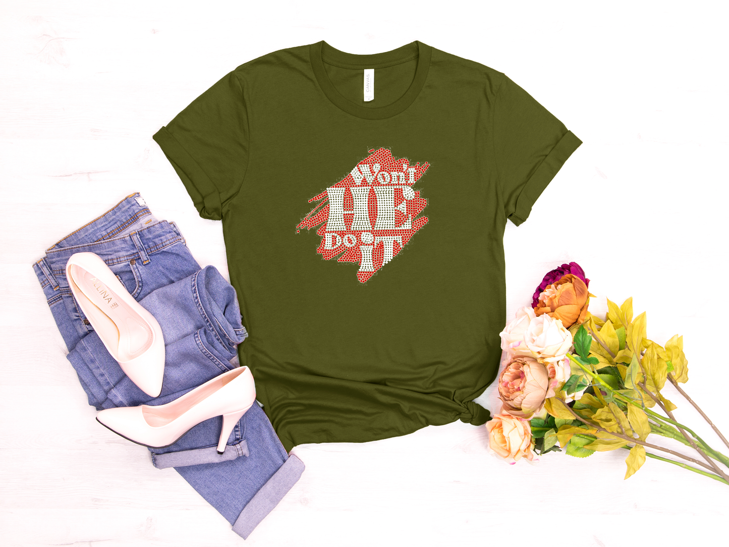 Won't He Do It Rhinestone T-Shirt