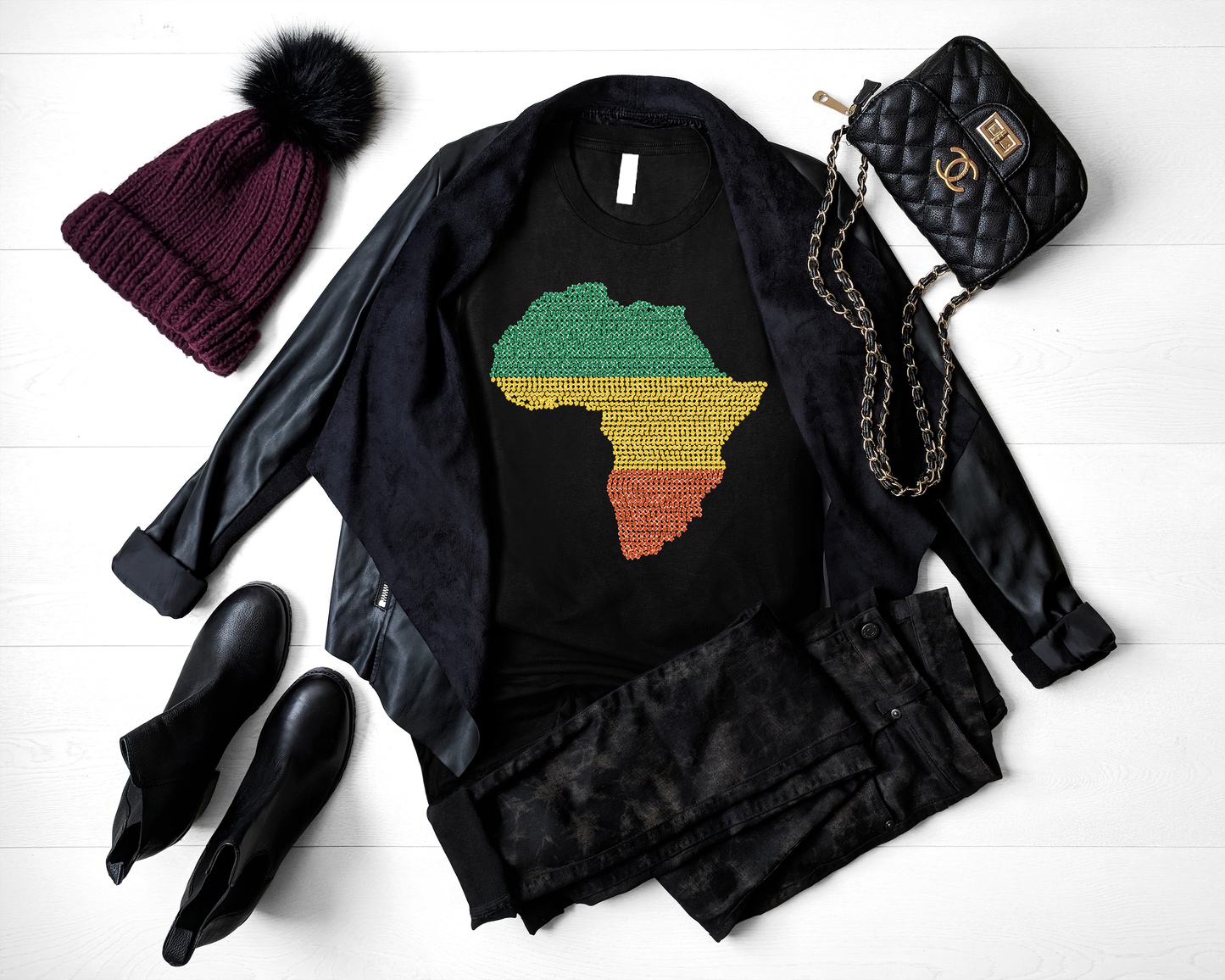 Africa Rhinestone T-Shirt