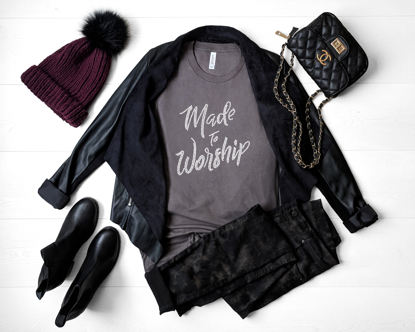 Made to worship Rhinestone T-Shirt.