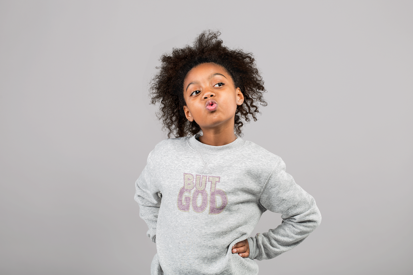 But God Rhinestone kids hoodies/sweatshirts