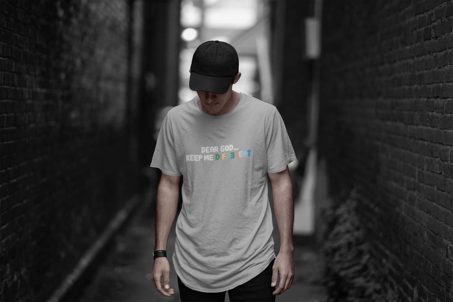 Dear God Keep Me Different tee