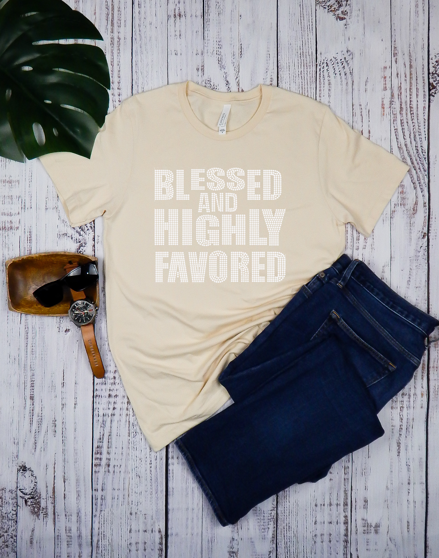 Blessed and Highly Favored Rhinestone T-Shirt