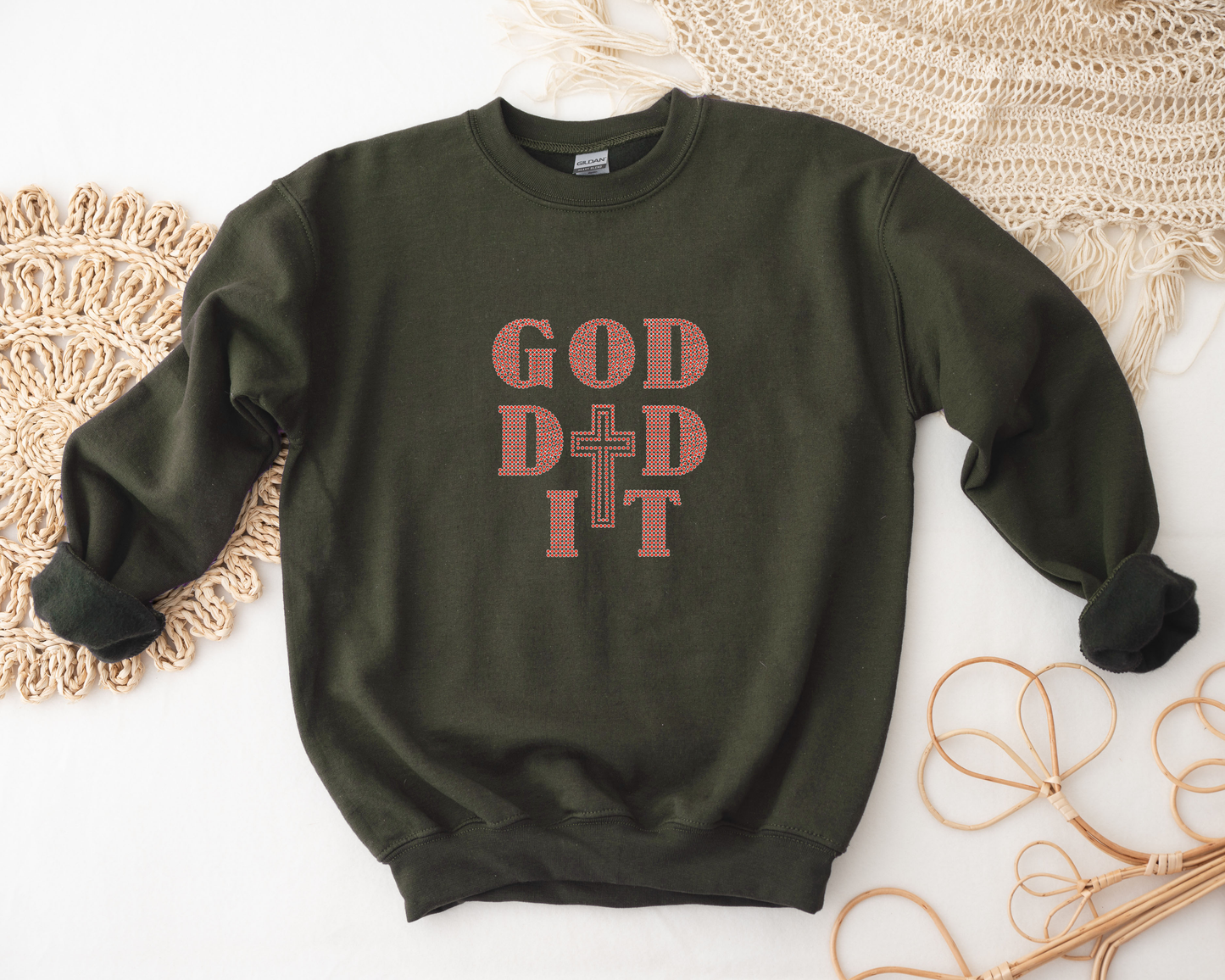 God Did it Rhinestone hoodies/sweatshirts