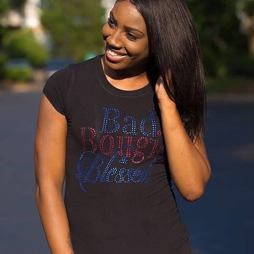Bad Bougie & Blessed Rhinestone T-Shirt