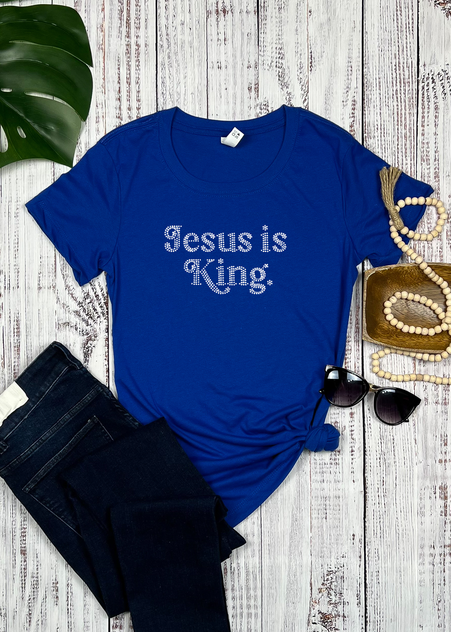 Jesus is King Rhinestone T-Shirt