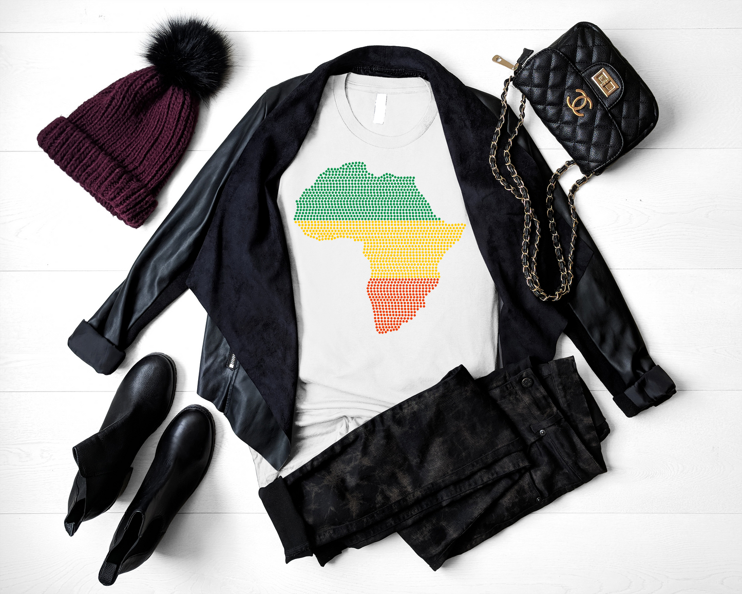 Africa Rhinestone T-Shirt