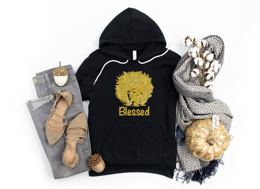 Afro blessed Rhinestone hoodies/sweatshirts