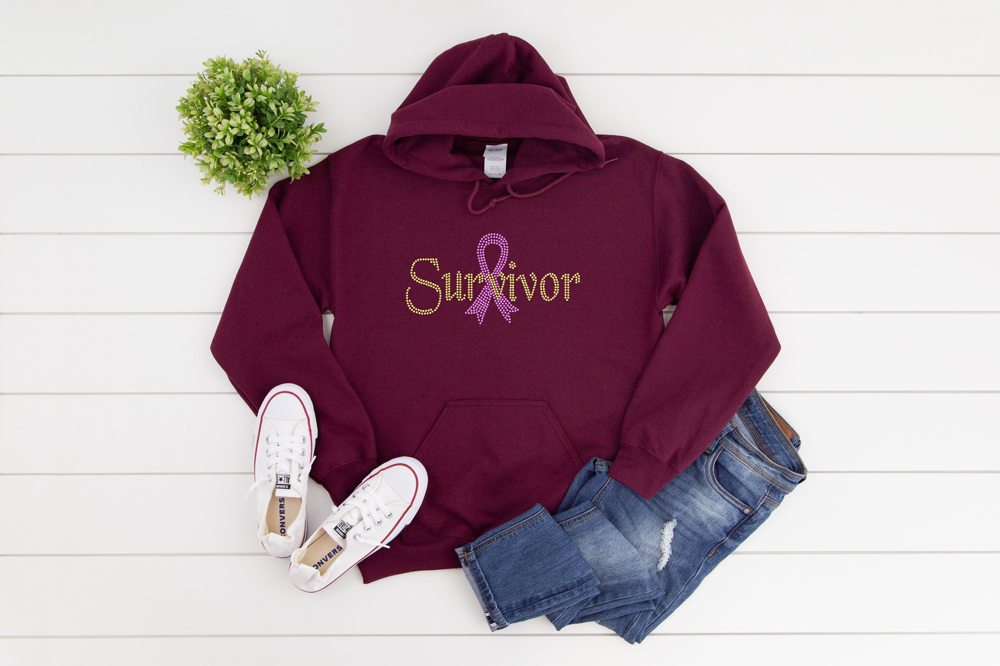 survivor breast cancer Rhinestone hoodies/sweatshirts