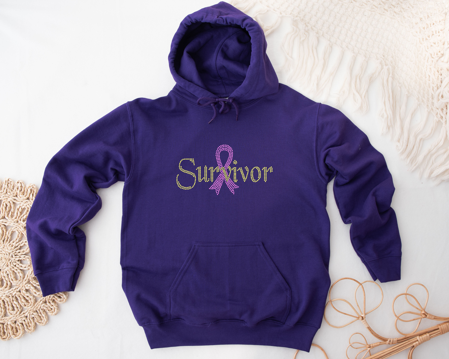 survivor breast cancer Rhinestone hoodies/sweatshirts